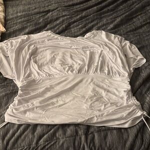 Eloquii White Ruched Women's Blouse